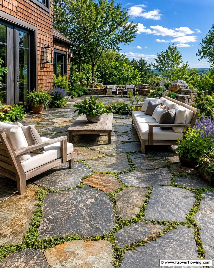 Flagstone Patios - 25 Rock Landscaping Ideas to Transform Your Outdoor Space
