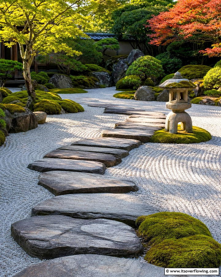 Flagstone Steps for Zen Gardens - 25 Flagstone Steps Ideas for Your Outdoor Pathway