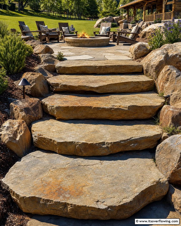 Flagstone Steps - 25 Patio Steps Ideas to Enhance Your Outdoor Space