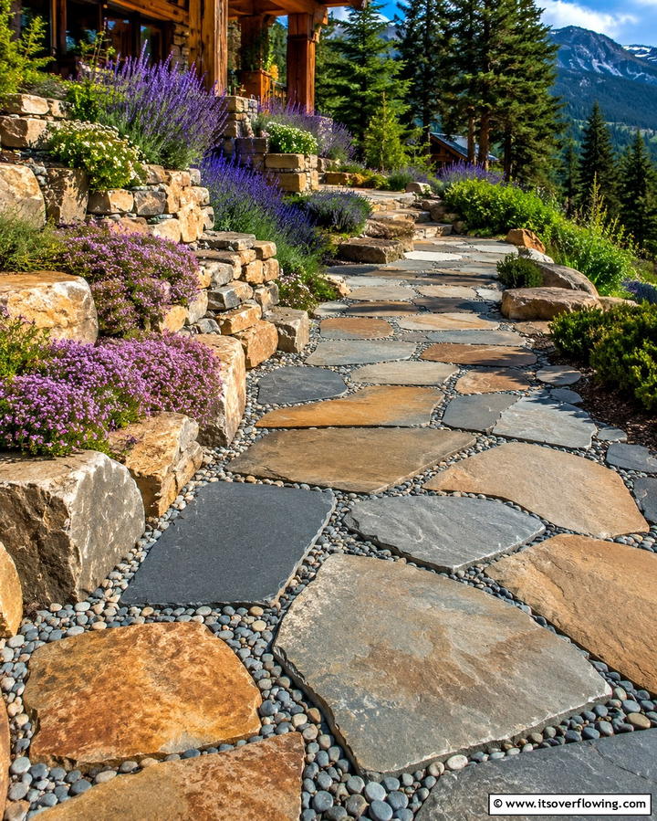Flagstone Walkways for a Rustic Appeal - 25 Paver Walkway Ideas to Enhance Your Outdoor Space