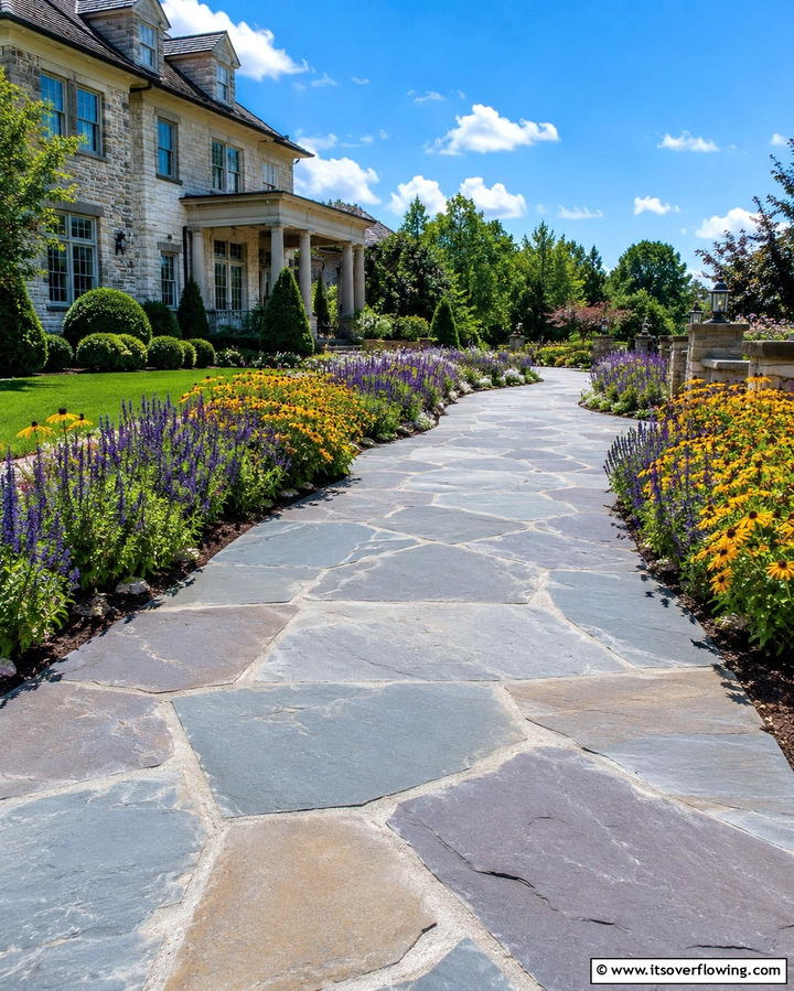 Flagstone Walkways - 25 Paver Walkway Ideas to Enhance Your Outdoor Space