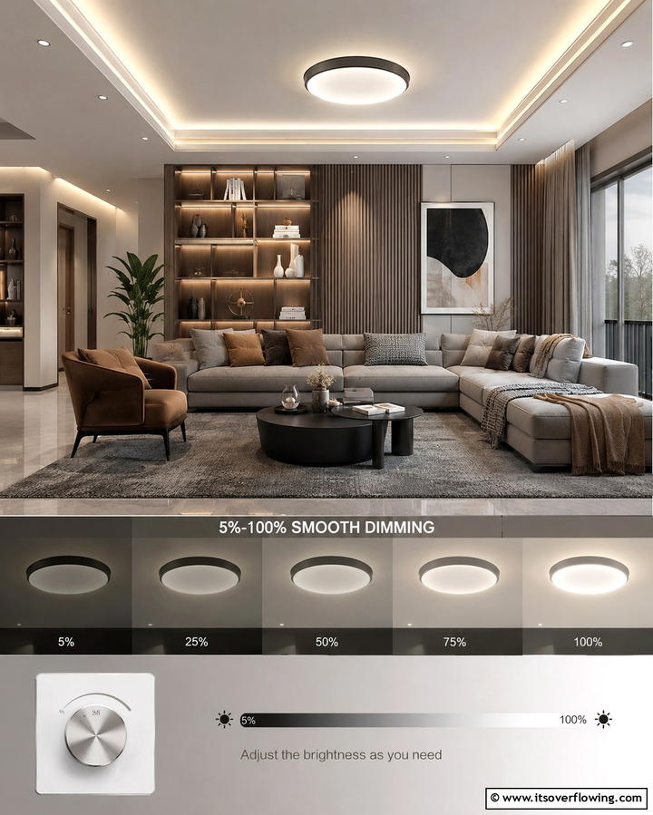 Flexible Dimmable Innovation - 30 Living Room Ceiling Lighting Ideas- Elevate Your Space