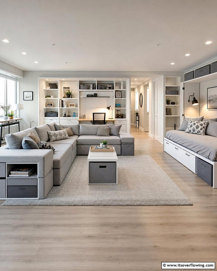 Flexible Multi Use Layout - 21 Modern Living Room Ideas for Stylish Gatherings