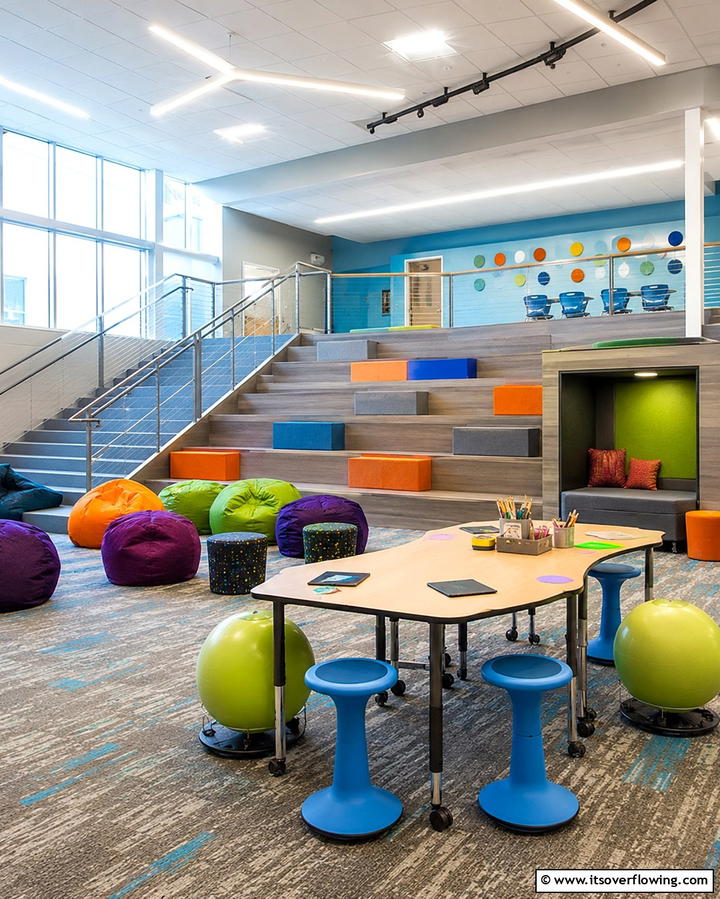 Flexible Seating Arrangement - 30 Homeschool Room Ideas- Functional Learning Spaces at Home
