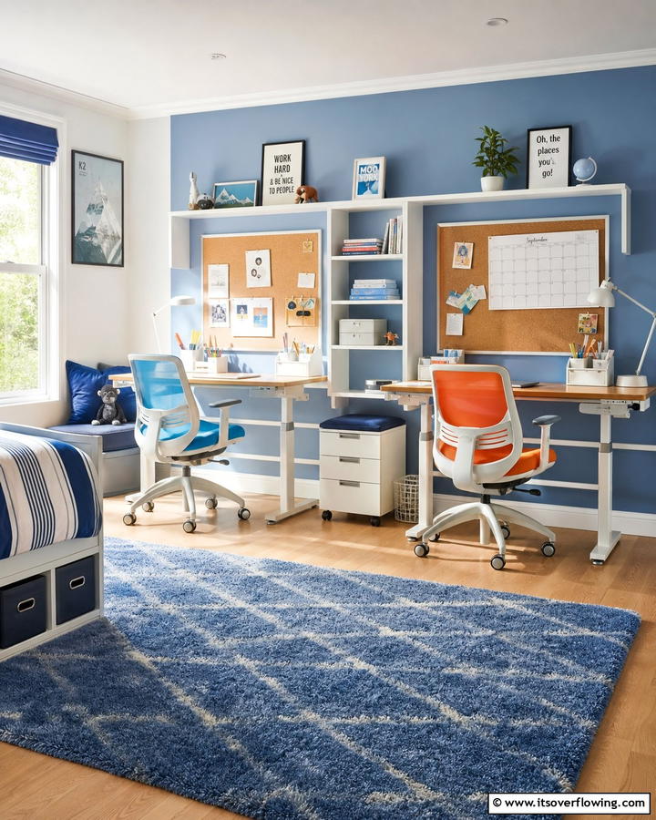 Flexible Study Areas - 21 Shared Kids Room Design Ideas for Siblings
