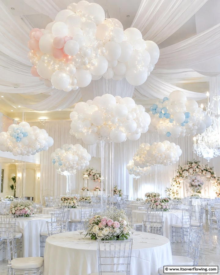 Floating Balloon Clouds - 25 Stunning Balloon Centerpiece Ideas for Any Event