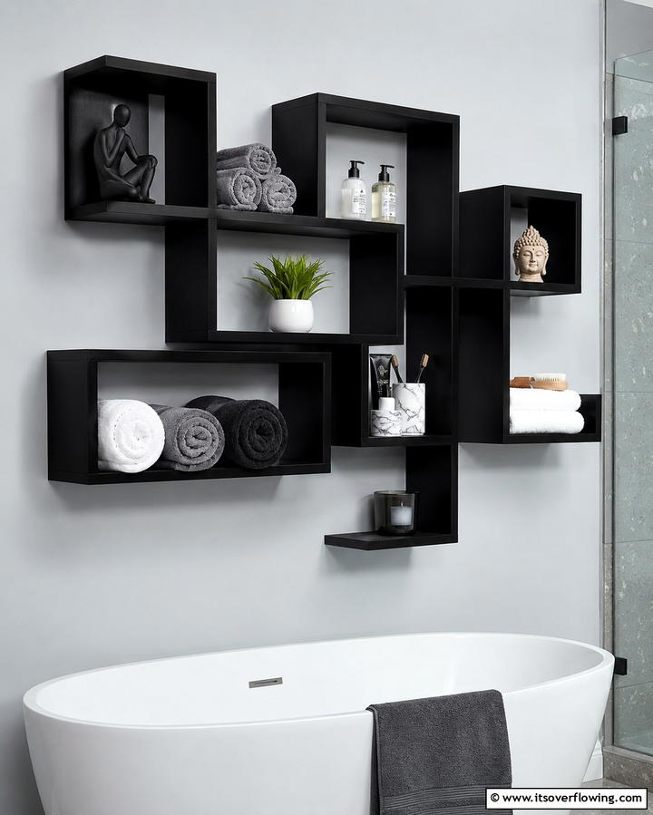 Floating Box Shelves - 25 Over Toilet Storage Ideas for Small Bathrooms