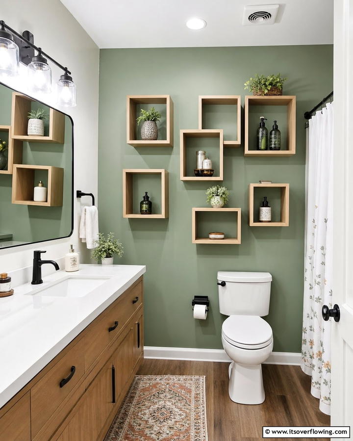 Floating Box Shelves - 25 Bathroom Shelf Ideas for Organized and Stylish Storage
