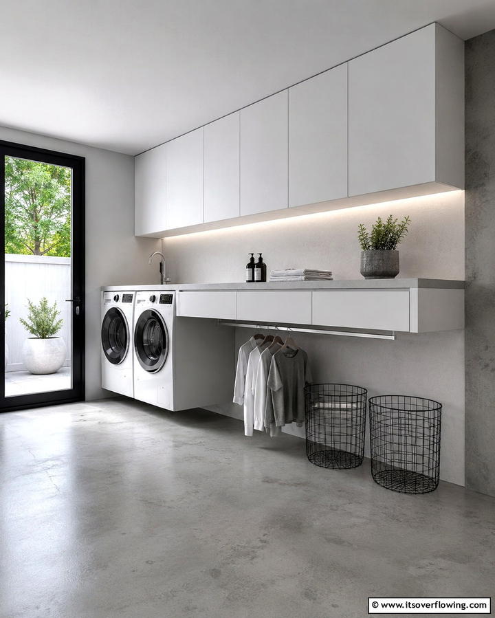 Floating Cabinets for a Modern TouchExact - 25 Laundry Room Cabinet Ideas for Organization
