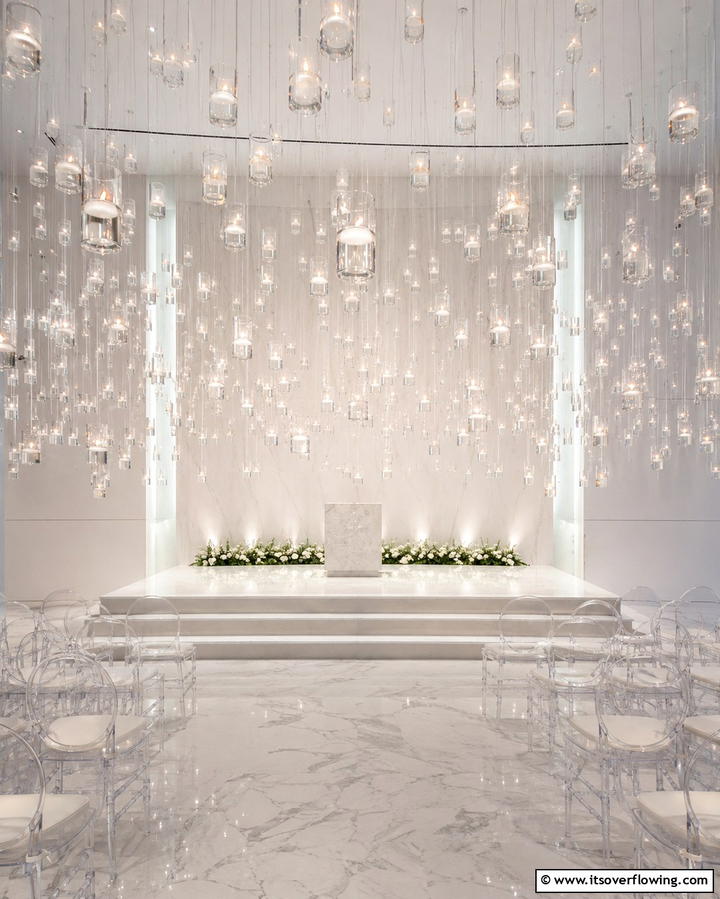 Floating Candle Illusion - 30 Stunning Wedding Altar Design Inspirations