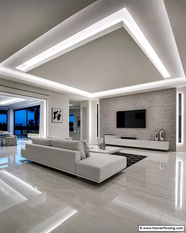 Floating Ceiling Panels - 25 Reverse Tray Ceiling Ideas for a Unique Look
