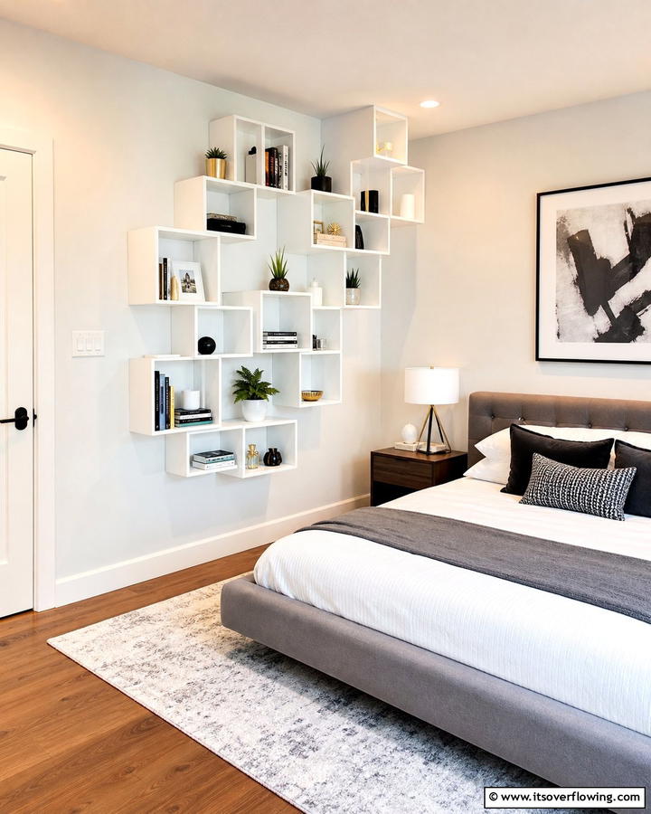Floating Cube Corner Bookshelves - 20 Space-Saving Corner Bookshelf Ideas for Your Home