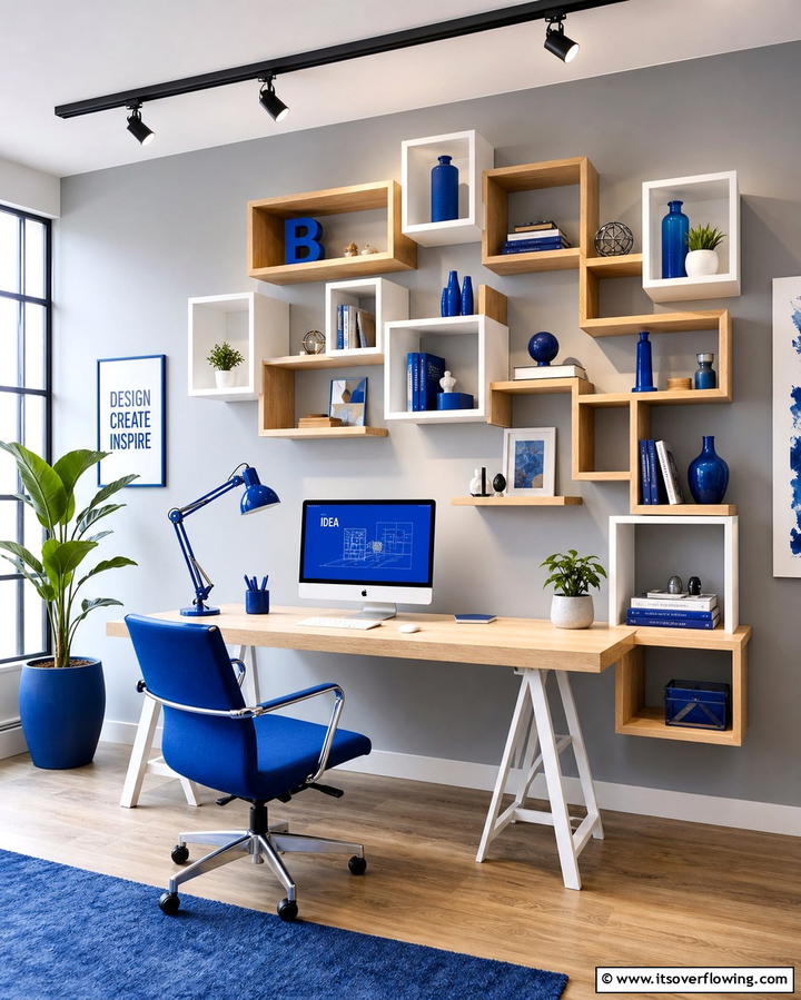 Floating Cubes for a Modern Twist - 25 Office Shelving Ideas to Maximize Storage and Style