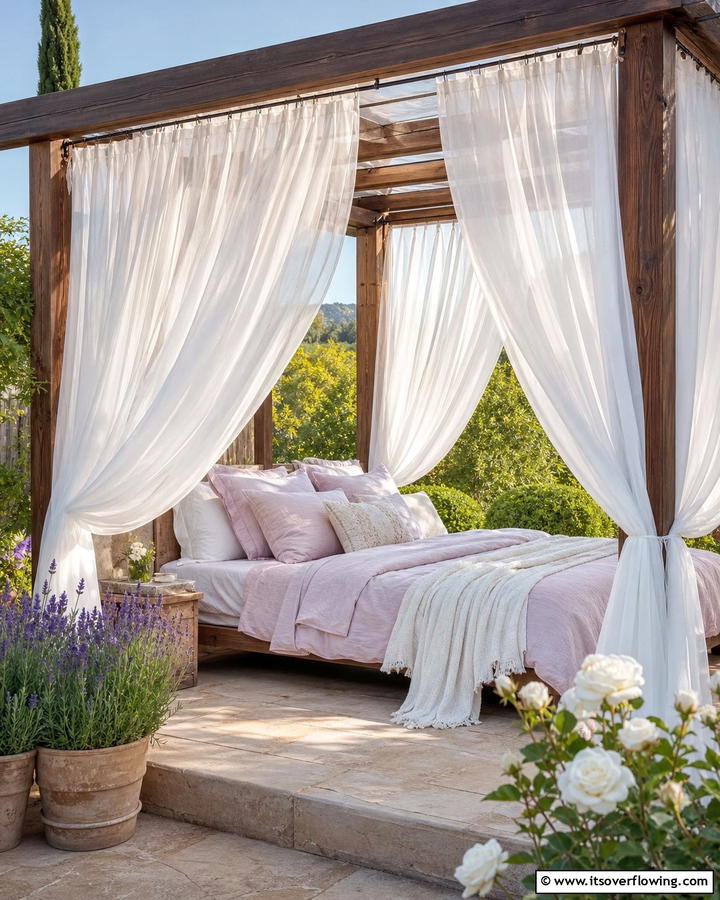 Floating Curtains for Privacy - 20 Outdoor Bedroom Ideas for a Relaxing Retreat