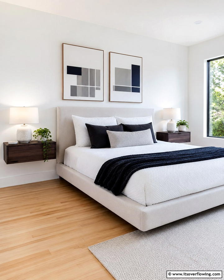 Floating Dark Wood Nightstands - 25 Dark Wood Bedroom Ideas for a Sophisticated Look