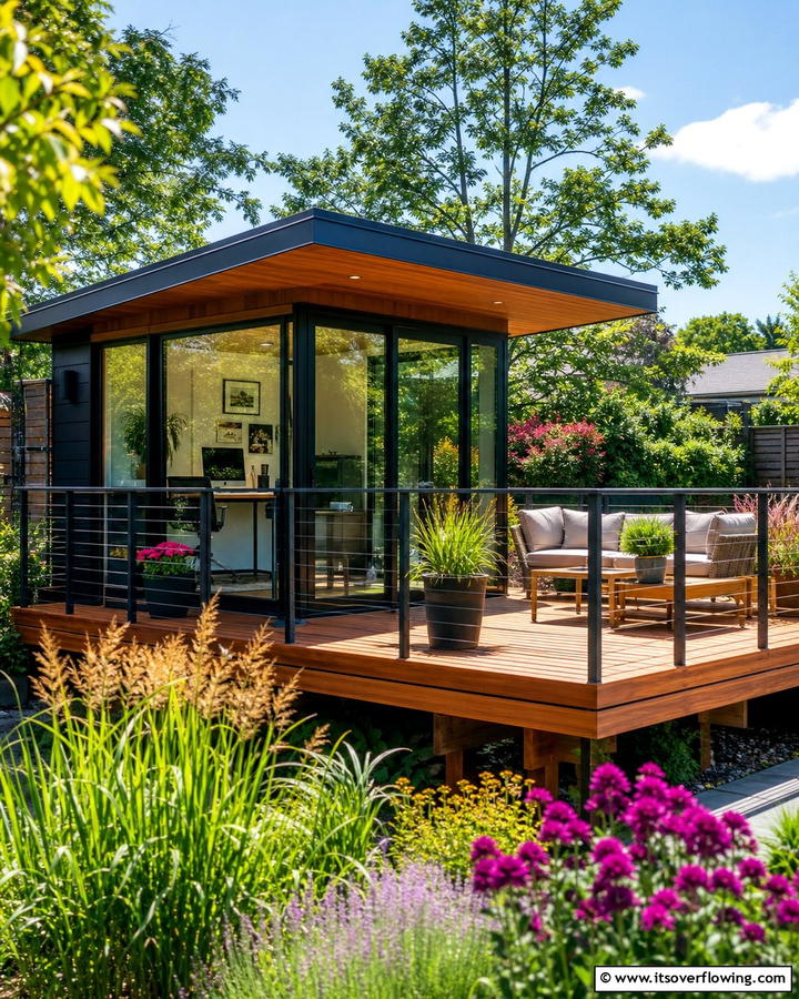 Floating Deck Office - 20 Garden Office Ideas for a Productive Outdoor Workspace