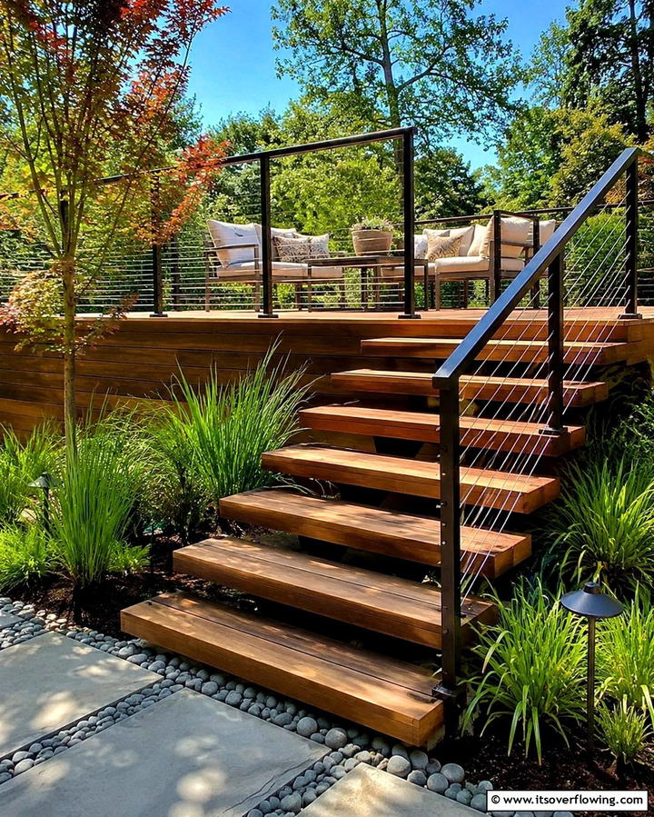 Floating Deck Steps - 25 Deck Steps Ideas for a Safe and Stylish Entry