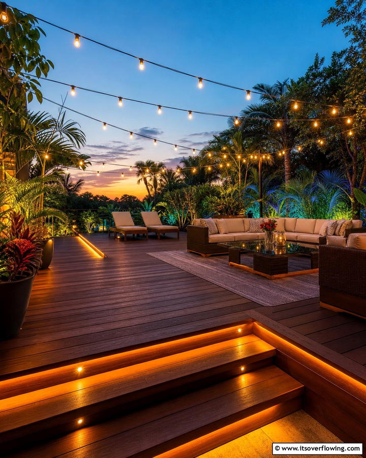 Floating Deck with Integrated Lighting - 30 Floating Deck Ideas for Modern Backyard Designs