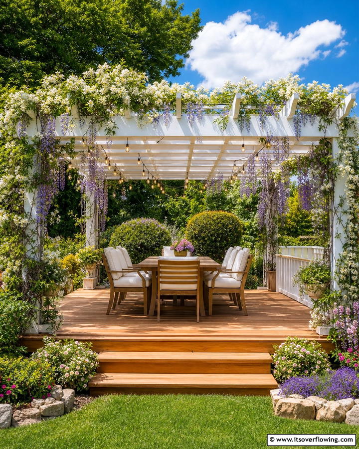 Floating Deck with Pergola - 30 Floating Deck Ideas for Modern Backyard Designs