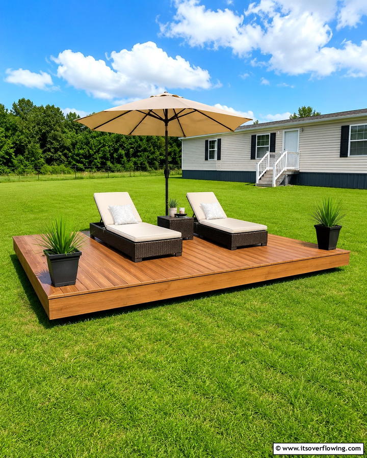 Floating Deck - 25 Mobile Home Deck Ideas to Enhance Your Outdoor Living