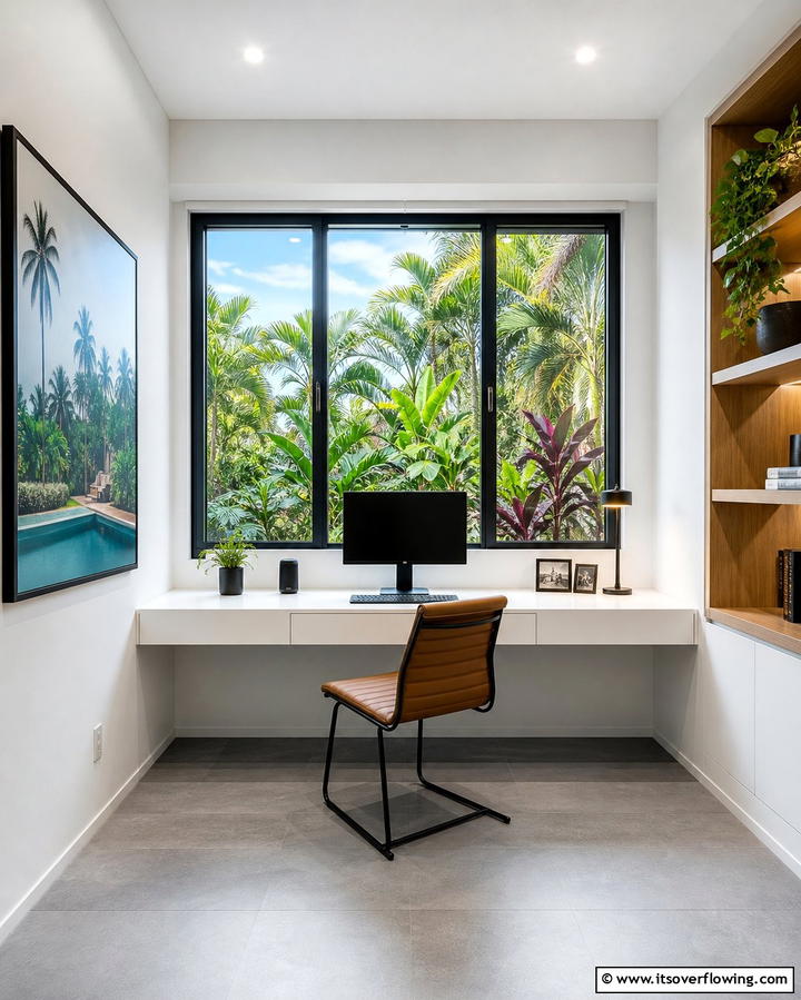 Floating Desk for a Contemporary Look - 25 Desk in Front of Window Ideas for a Bright Workspace