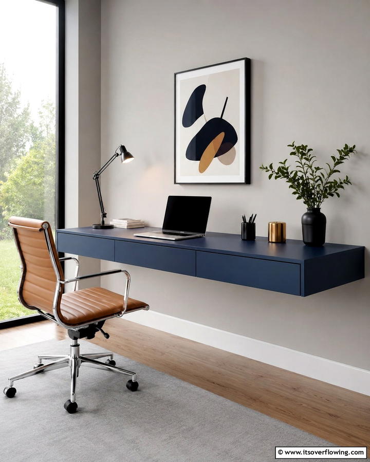 Floating Desk with Built In Storage Drawers - 25 Floating Desk Ideas for Modern Home Offices