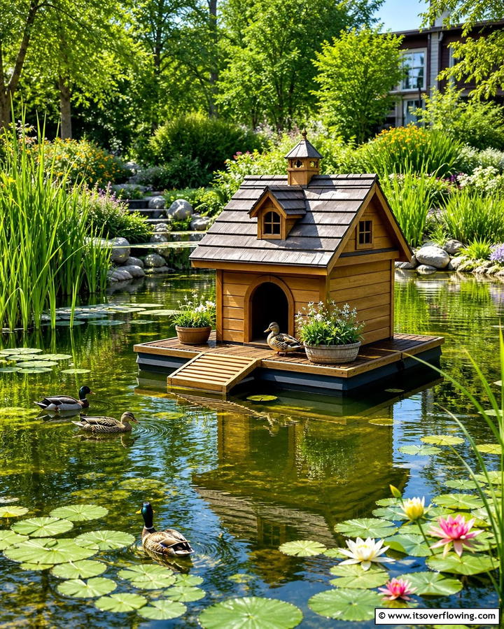 Floating Duck Houses - 25 Duck Pond Ideas- Beautiful & Functional Designs
