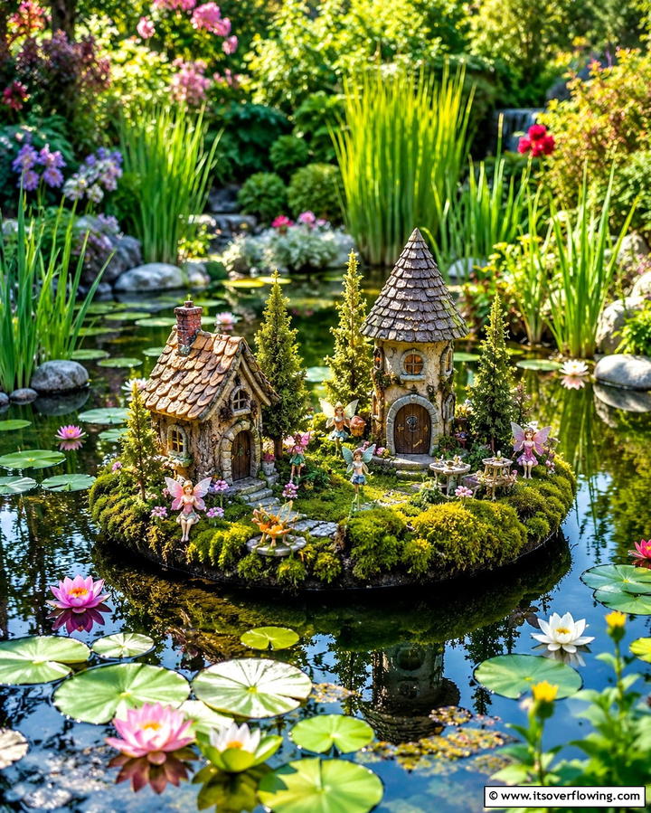 Floating Fairy Island - 20 Large Fairy Garden Ideas for a Magical Outdoor Space