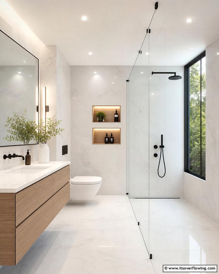 Floating Fixture Innovation - 21 Bathroom Shower Ideas to Upgrade Your Daily Routine