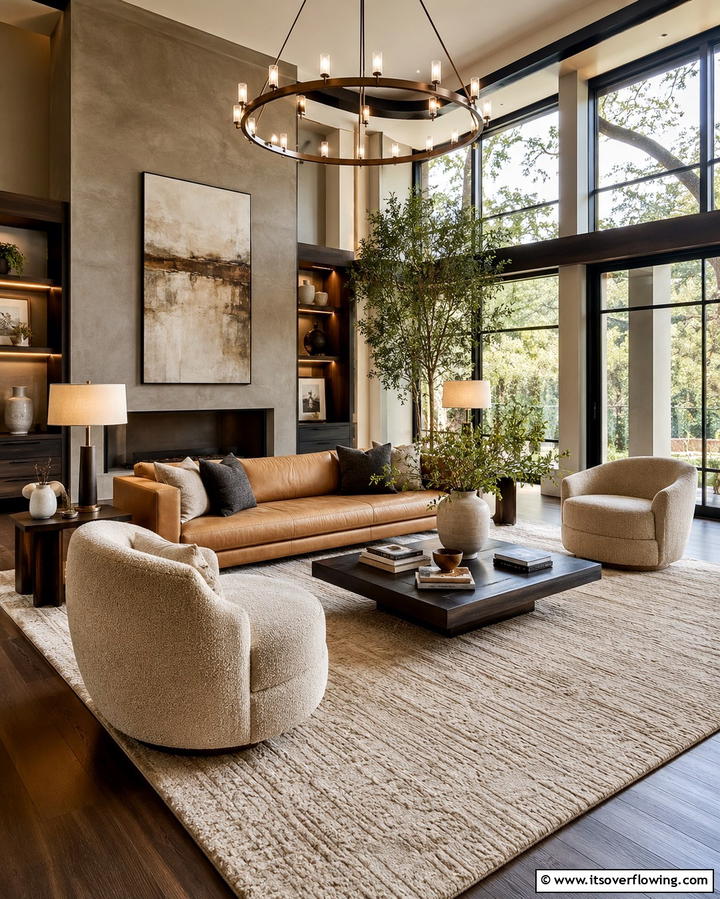 Floating Furniture Arrangement - 25 Living Room Layout Ideas for Maximum Comfort