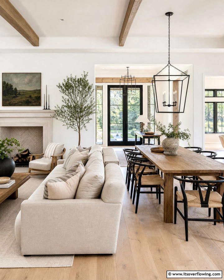 Floating Furniture Arrangements - 25 Living Room Dining Room Combo Ideas for Open Spaces