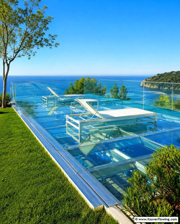 Floating Glass Platform Deck - 30 Platform Deck Ideas to Elevate Your Backyard Design