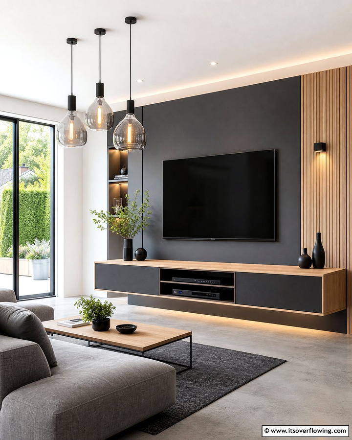 Floating Media Consoles - 30 Living Room Storage Ideas to Declutter Your Space