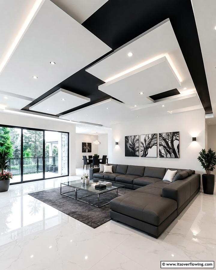 Floating Panel Pop Style - 30 Pop Ceiling Design Ideas for Modern Home Interiors