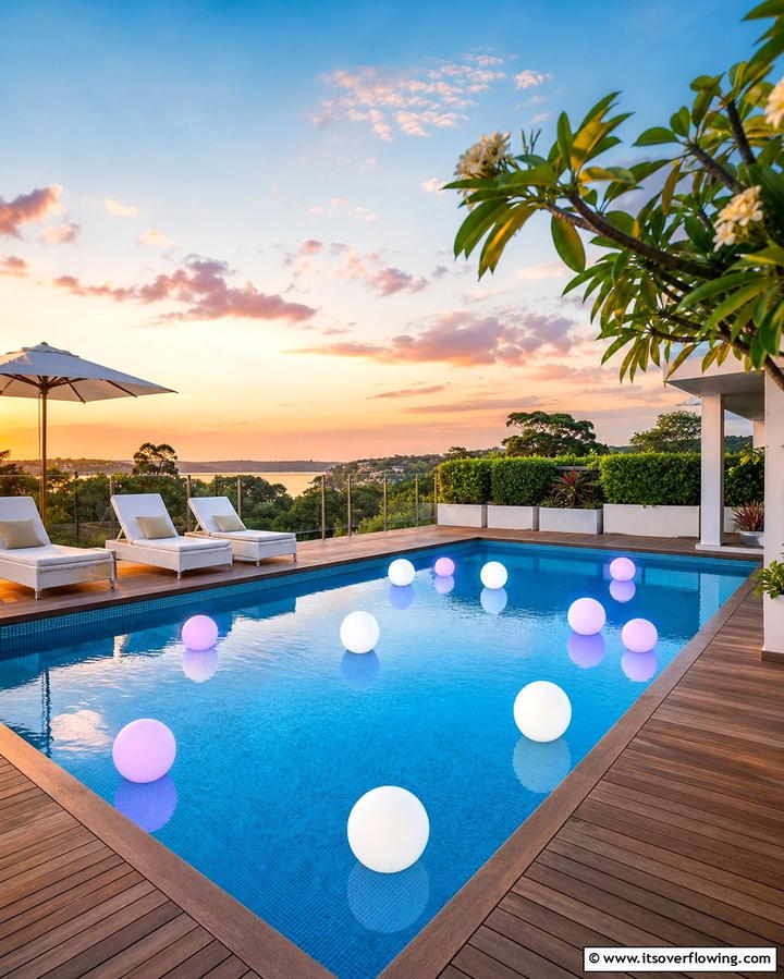 Floating Pool Lights - 25 Pool Lighting Ideas to Illuminate Your Nighttime Swim