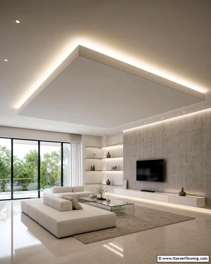 Floating Pop Ceiling Design - 17 Pop Ceiling Design Ideas for Modern Interior Spaces