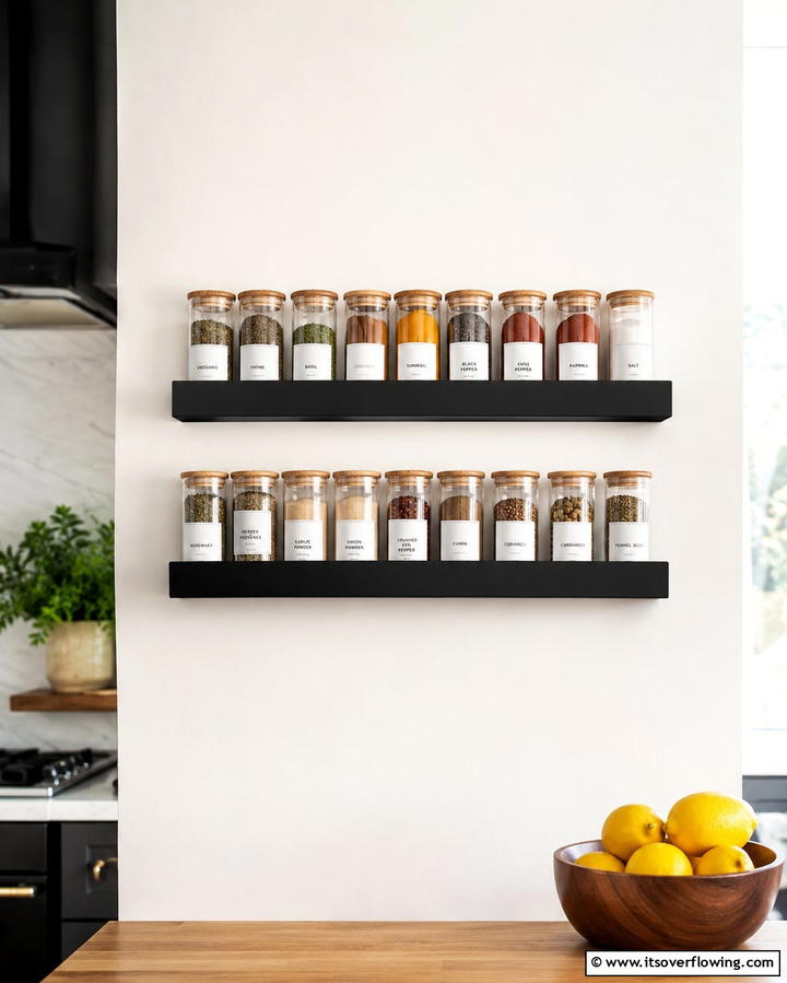 Floating Shelf Spice Rack - 25 Spice Rack Ideas to Organize Your Kitchen