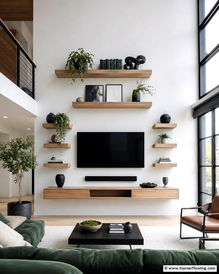 Floating Shelves - 25 TV Console Decor Ideas to Elevate Your Living Room