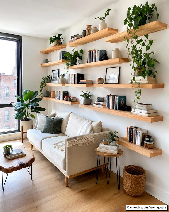 Floating Shelves - 20 Studio Furniture Ideas for Small Spaces