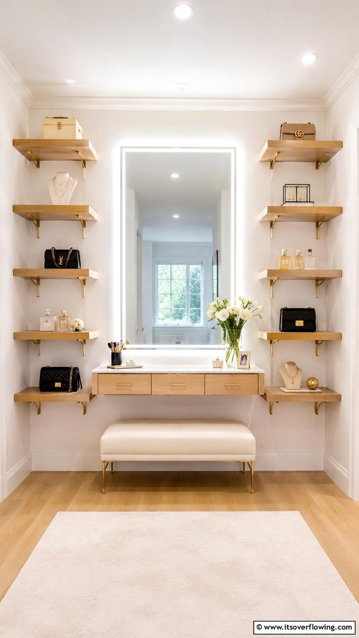 Floating Shelves for Accessories - 30 Closet Shelving Ideas for Maximizing Storage and Space