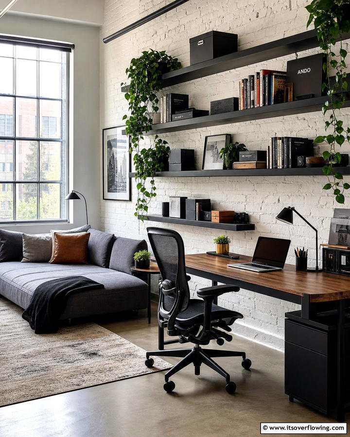 Floating Shelves for Added Storage - 25 Office Guest Room Ideas for a Functional and Stylish Space