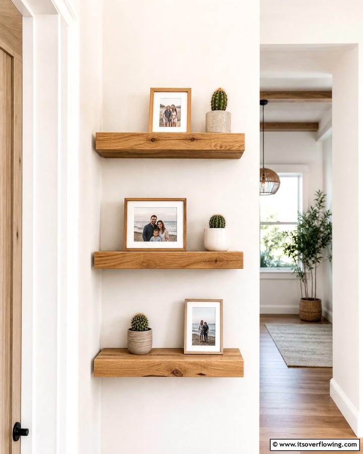 Floating Shelves for Display - 25 Narrow Hallway Ideas to Maximize Space and Style