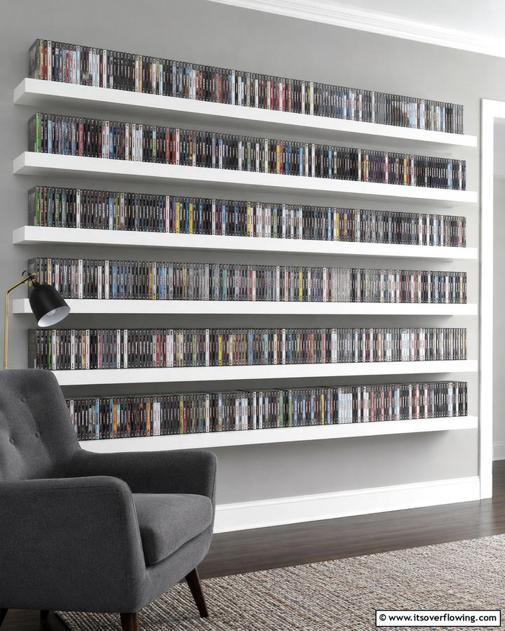 Floating Shelves for Game Storage - 25 Small Game Room Ideas for Fun and Entertainment