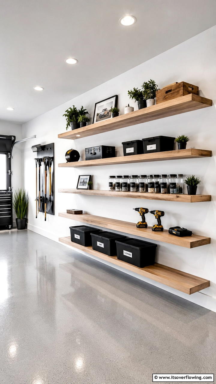 Floating Shelves for Garage - 30 Garage Shelving Ideas for Clutter-Free Storage