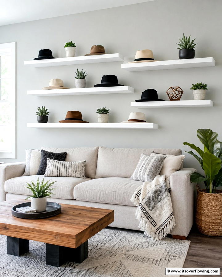 Floating Shelves for Hats - 30 Smart Hat Storage Ideas to Declutter Your Home