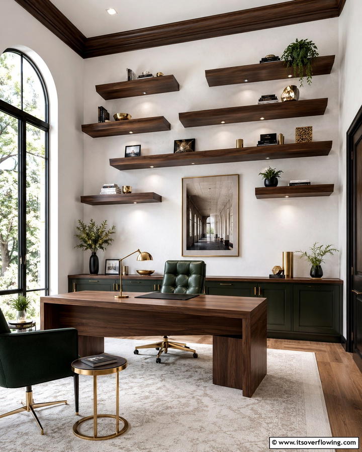 Floating Shelves for Heightened Storage - 30 High Ceiling Wall Decor Ideas for Tall Interior Spaces