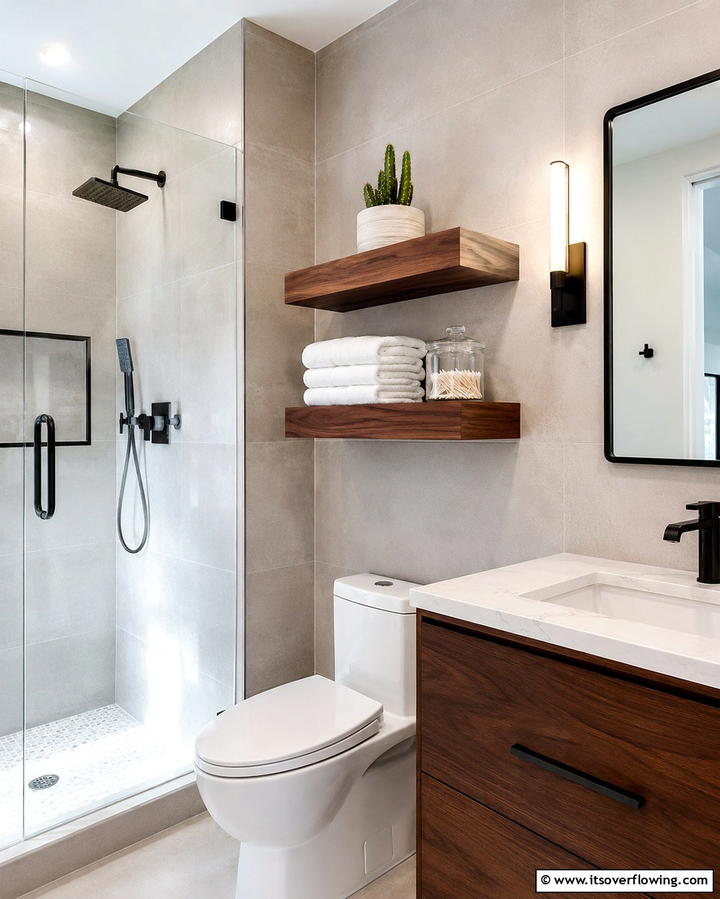Floating Shelves for Storage - 25 Teen Bathroom Ideas for a Stylish and Functional Space