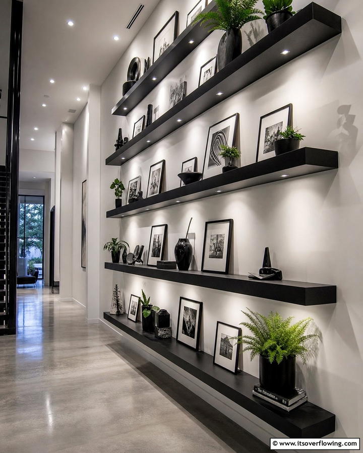 Floating Shelves for Vertical Storage - 25 Hallway Storage Ideas to Maximize Space
