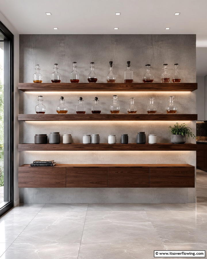 Floating Shelves for a Minimalist Look - 25 Pantry Shelving Ideas for Organized Kitchens
