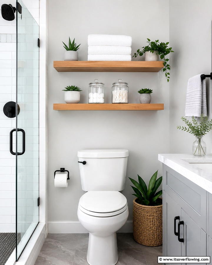 Floating Shelves for a Minimalist Touch - 25 Over Toilet Storage Ideas for Small Bathrooms